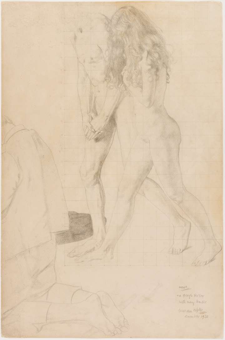 Study for The Holy Well: A Nude Couple and a Kneeling Man